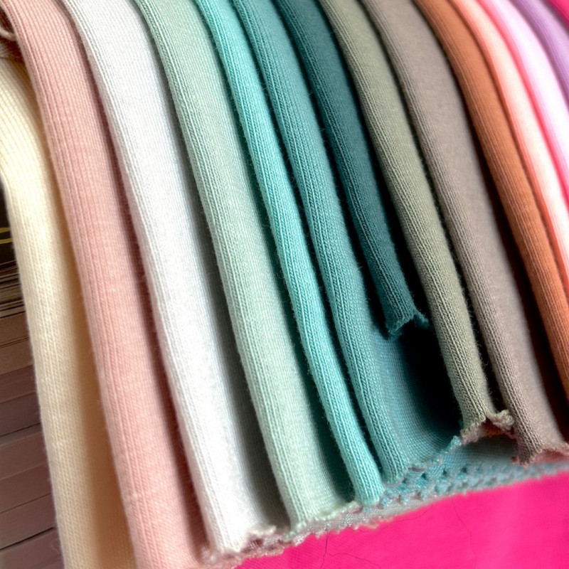 Rib Jersey fabric Unicolour Beige, Wholesale fabrics